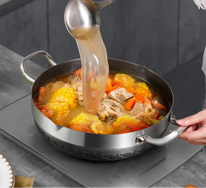 30cm Stainless Steel Non-Stick Frying Pan with Glass Lid Silver - Image 5