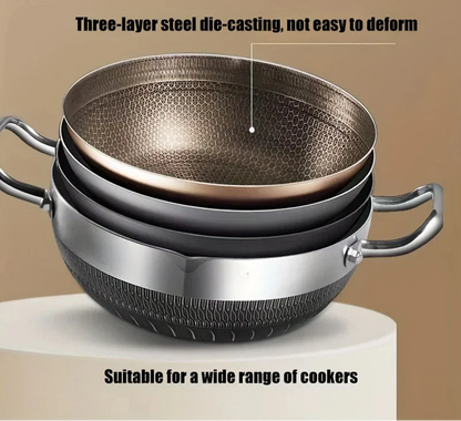 30cm Stainless Steel Non-Stick Frying Pan with Glass Lid Silver - Image 8