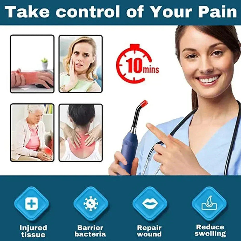 3-in-1 Red Light Therapy Wand Infrared & Blue Light Blue - Image 2