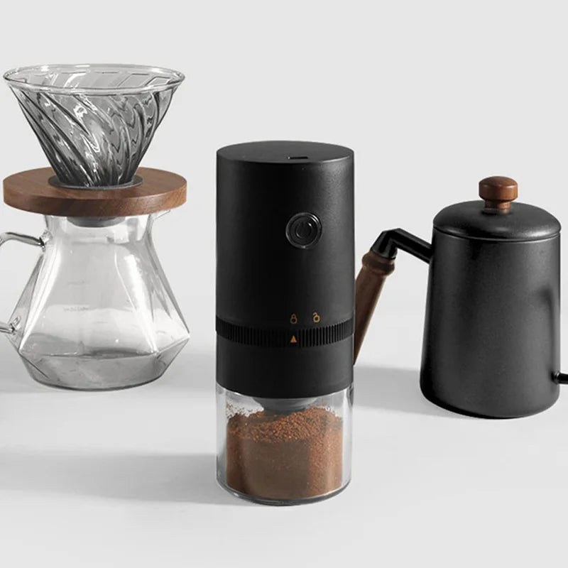 Portable USB C Rechargeable Coffee Grinder  Mill Black - Image 4