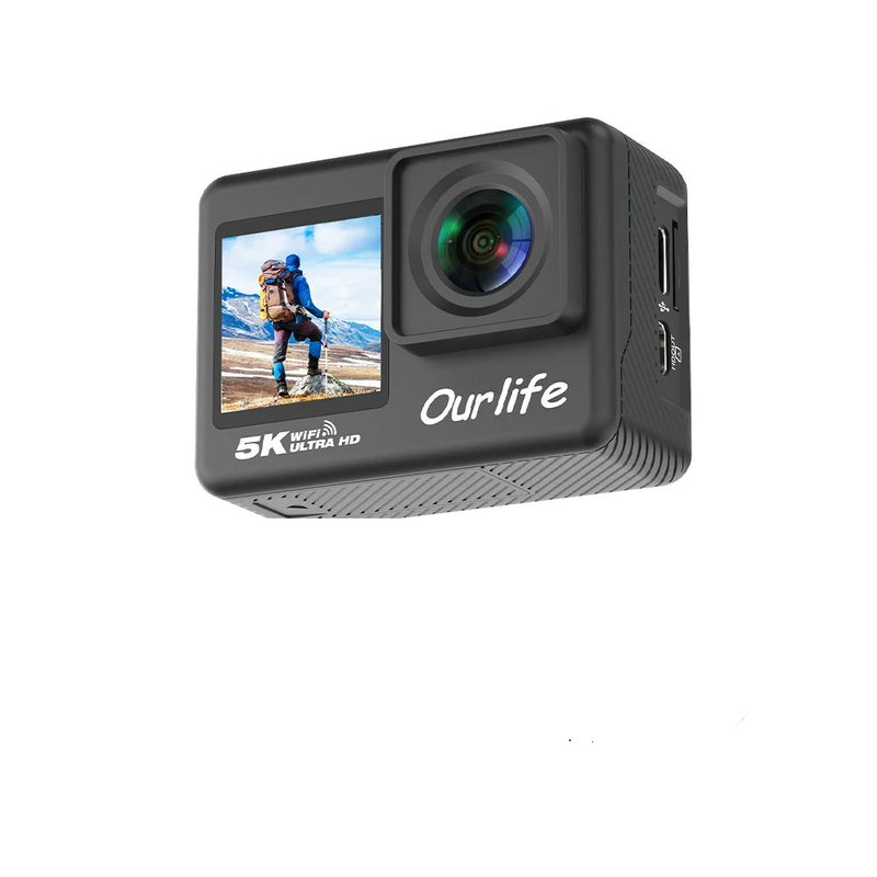 5K Action Camera with Touchscreen Waterproof Black - Image 3