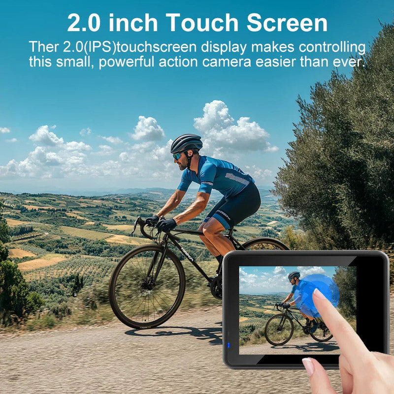 5K Action Camera with Touchscreen Waterproof Black - Image 6