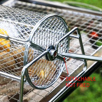 12-Inch Stainless Steel Rolling BBQ Grill Mesh Rotisserie - Image 7