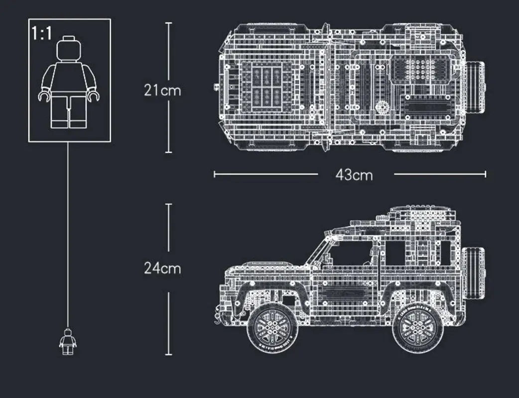 Technical Rover Defender Collector'S Building Blocks Set