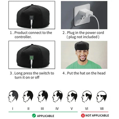 Hair Growth Cap LED Treatment Helmet Black - Image 5