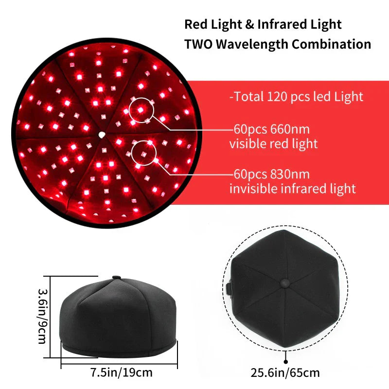 Hair Growth Cap LED Treatment Helmet Black - Image 7