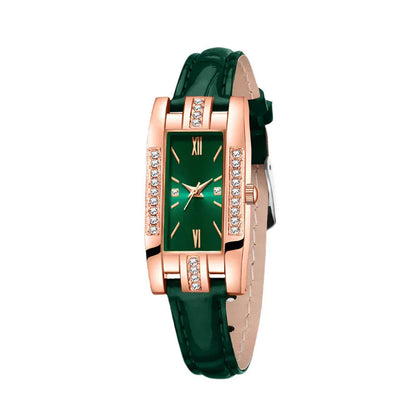 Green Womens Quartz Watch Jewelry Gift Set - Image 2