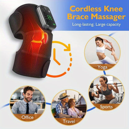 Cordless Heating Knee Pad With Massage Function - Black - Image 2