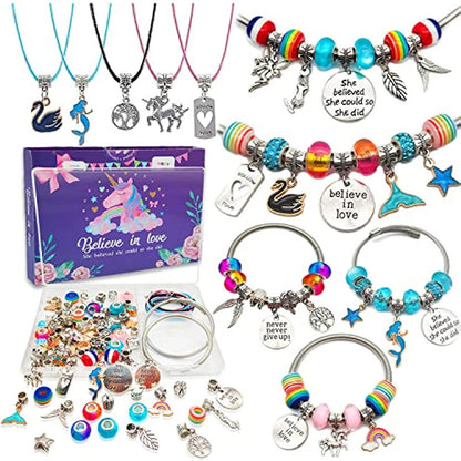 Unicorn & Mermaid Charm Bracelet Craft Kit for Girls - Image 5