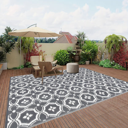 Outdoor Reversible Patio Mat Geometric Pattern - Image 5