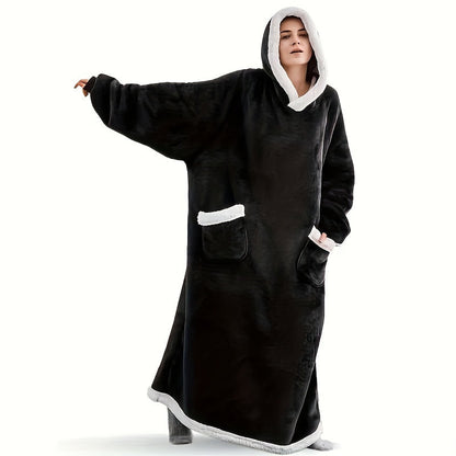 Flannel Hooded TV Blanket for Winter Warmth - Image 2