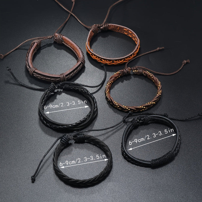 Men's Vintage PU Leather Bracelet Set (36pcs) - Image 5