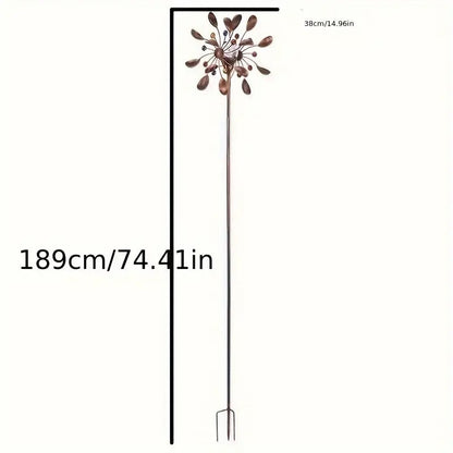 Solar Powered Metal Wind Spinner with LED Lights - Image 5