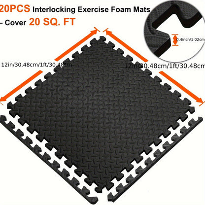 Interlocking Black EVA Fitness Mats Set (20pcs) - Image 4
