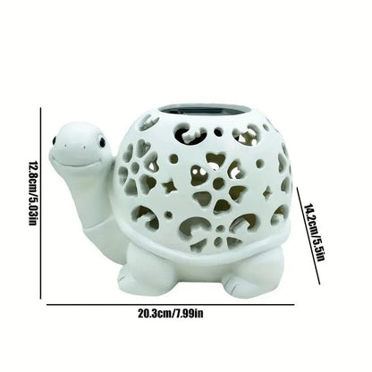 Solar Powered Turtle Light Resin Statue - Image 4