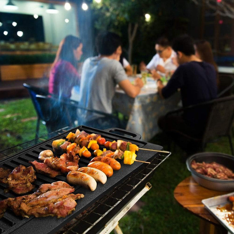 Non-Stick Cast Iron Griddle Pan, Double-Sided Grill - Image 5