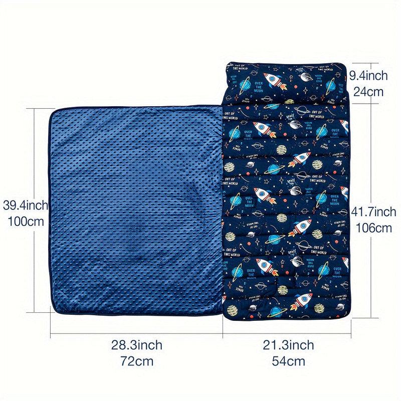 Rocket Pattern Nap Mat for Kids Travel & Daycare - Image 5