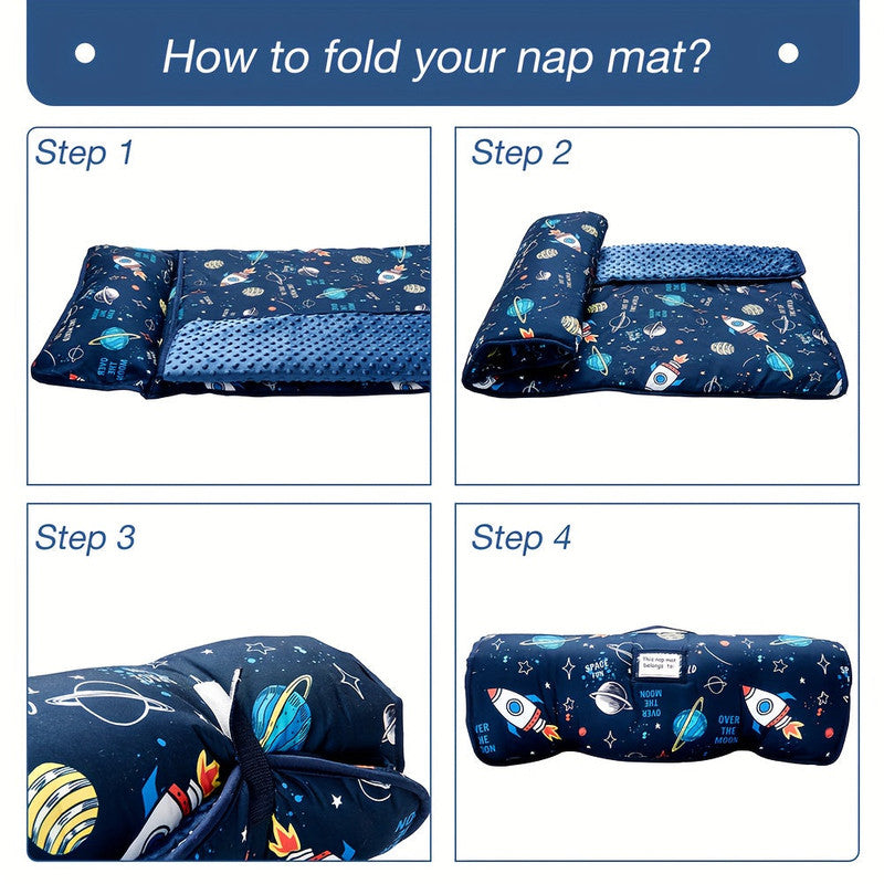 Rocket Pattern Nap Mat for Kids Travel & Daycare - Image 6