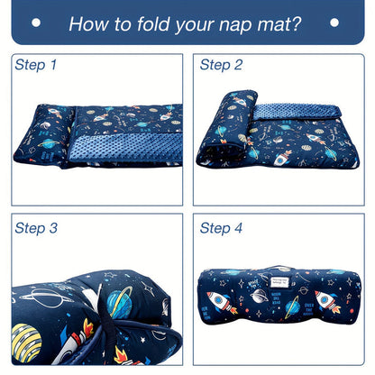 Rocket Pattern Nap Mat for Kids Travel & Daycare - Image 6