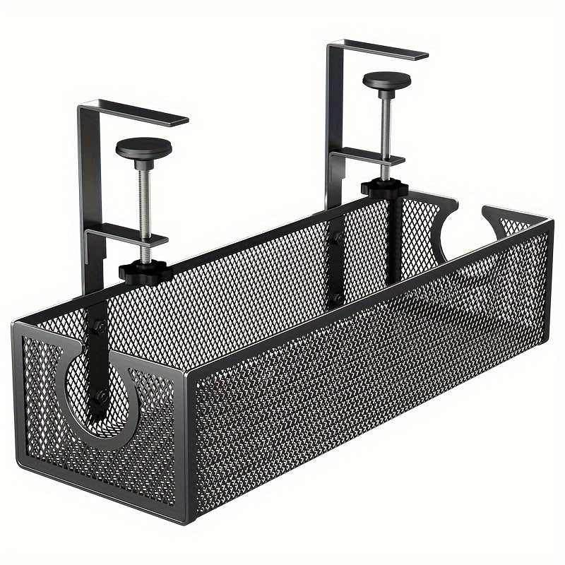 No-Drill Wire Organizer Under-Desk Cable Tray - Image 2
