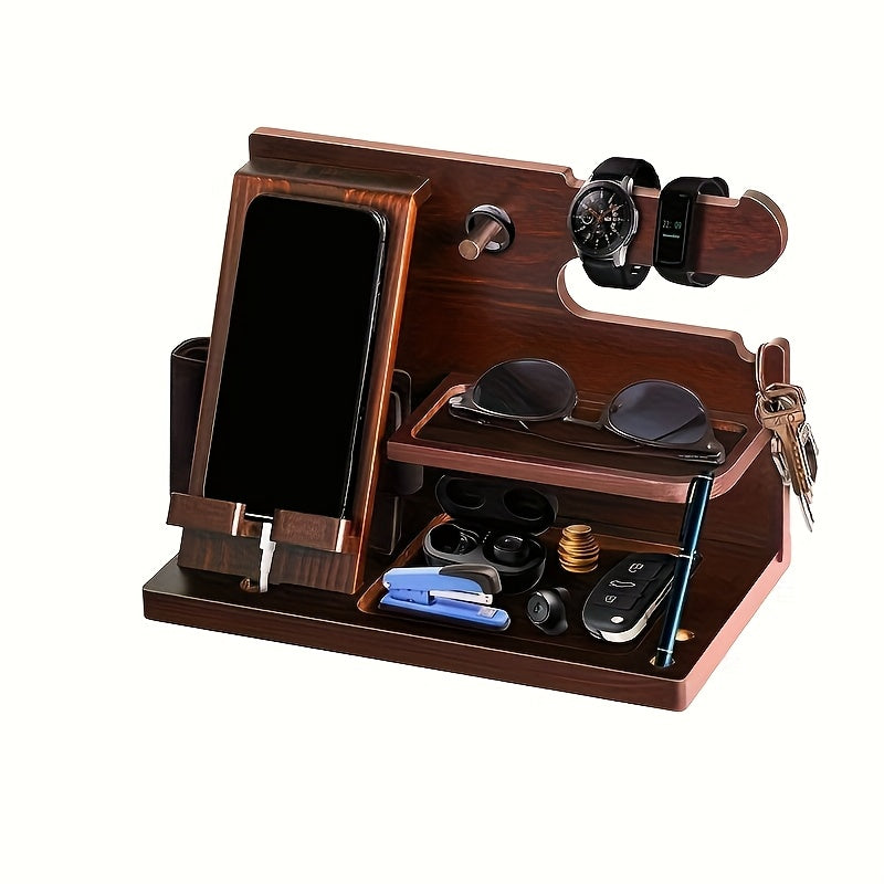 Wooden Desk Organizer Phone Docking Station Stand - Image 2