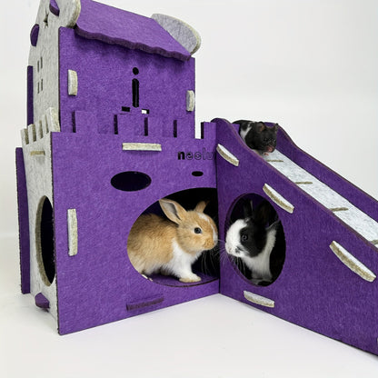 Felt Rabbit Hideaway Bunny Castle Indoor Habitat - Image 2