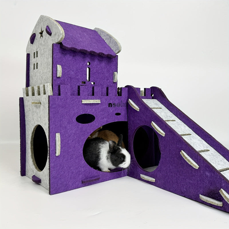 Felt Rabbit Hideaway Bunny Castle Indoor Habitat - Image 3