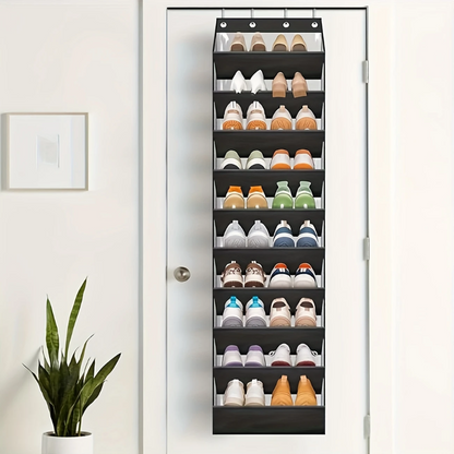 10-Tier Over-the-Door Foldable Shoe Organizer - Image 2