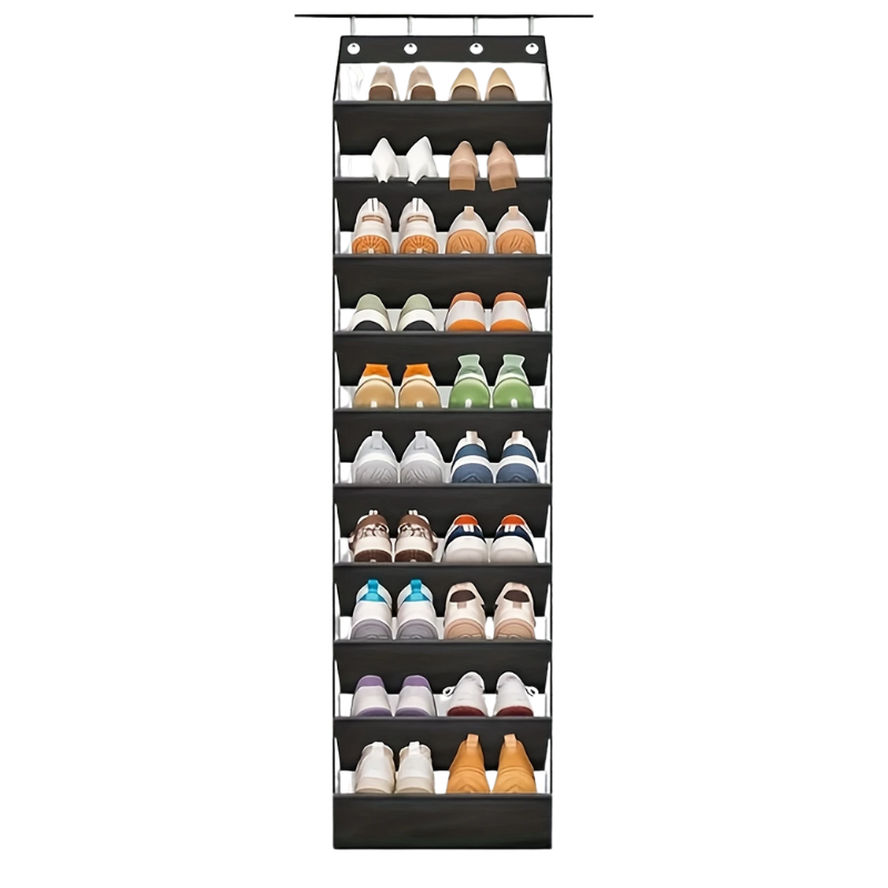 10-Tier Over-the-Door Foldable Shoe Organizer - Image 3