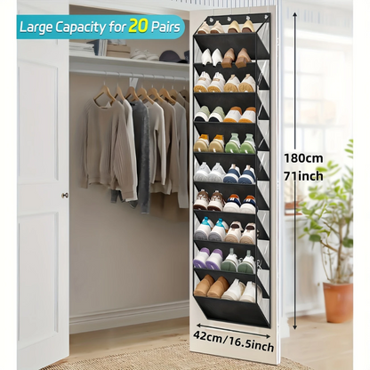 10-Tier Over-the-Door Foldable Shoe Organizer - Image 5