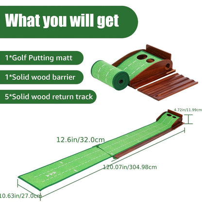 Golf Putting Mat with 2-Hole Training Design - Image 2