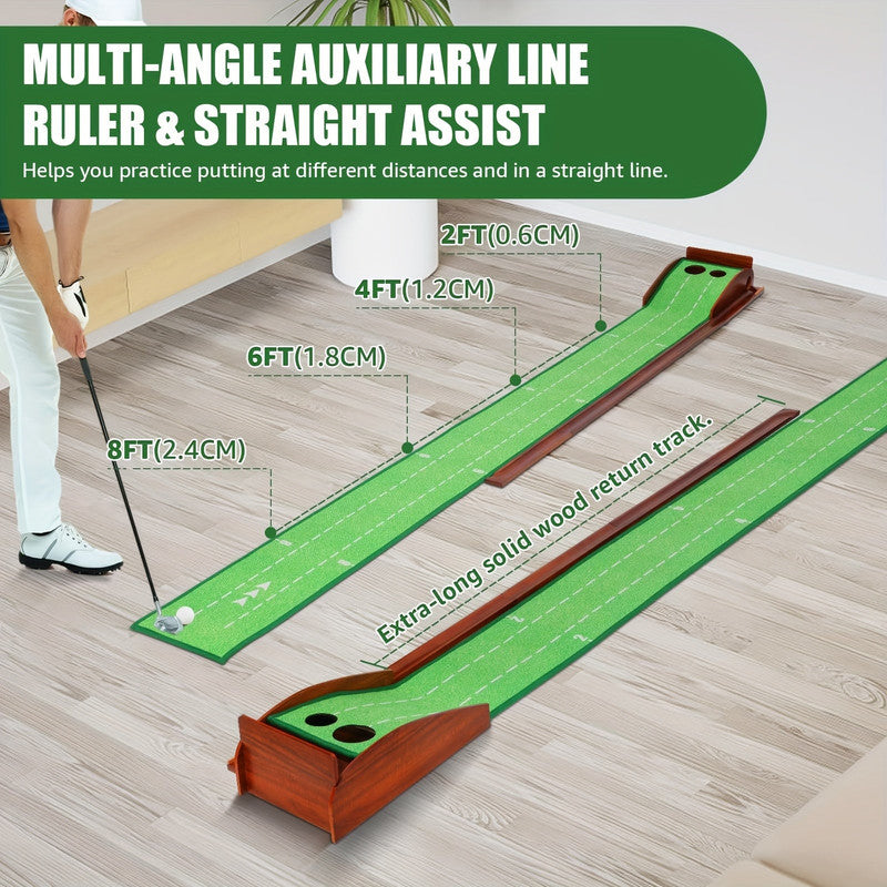Golf Putting Mat with 2-Hole Training Design - Image 4