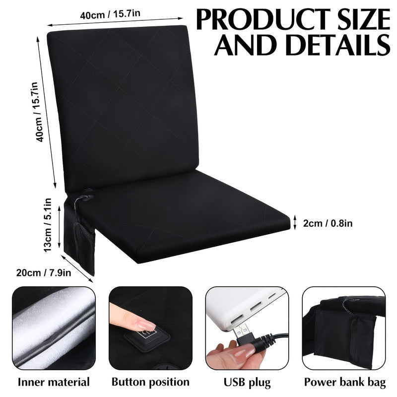 Portable Heated Foldable Seat Cushion with USB Power - Image 6