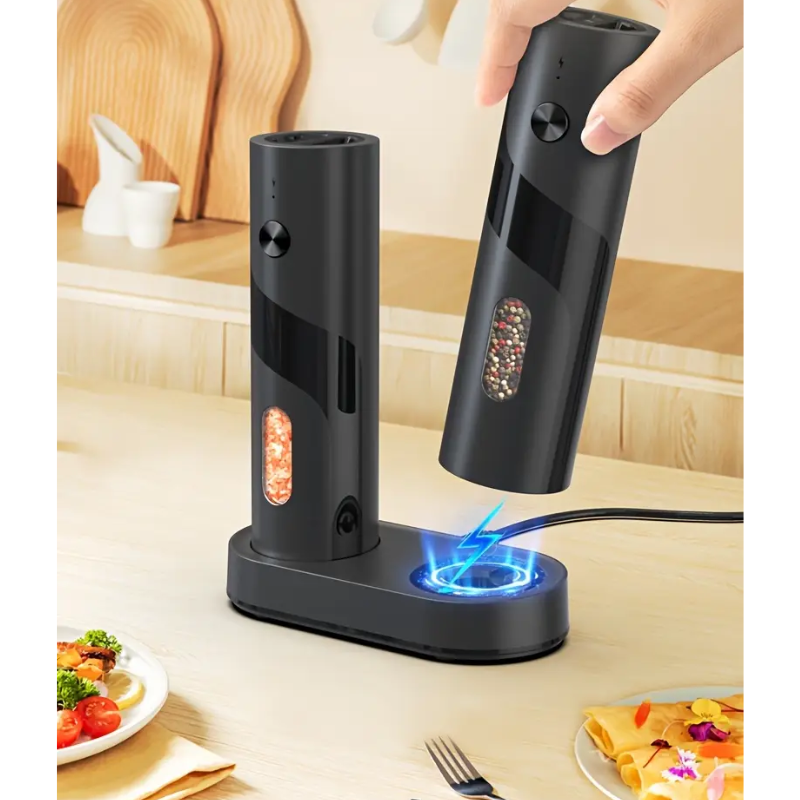 Electric Salt & Pepper Grinder Set with Charging Base (2 pcs) - Image 4