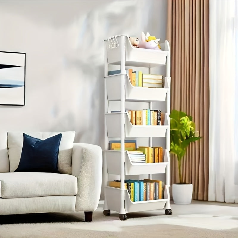 Mobile Bookshelf Office Cart (5-Tier) - Image 2