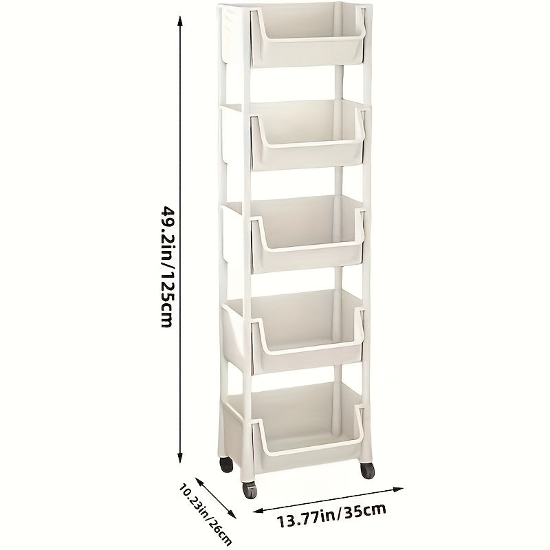 Mobile Bookshelf Office Cart (5-Tier) - Image 4