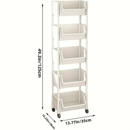 Mobile Bookshelf Office Cart (5-Tier) - Image 4