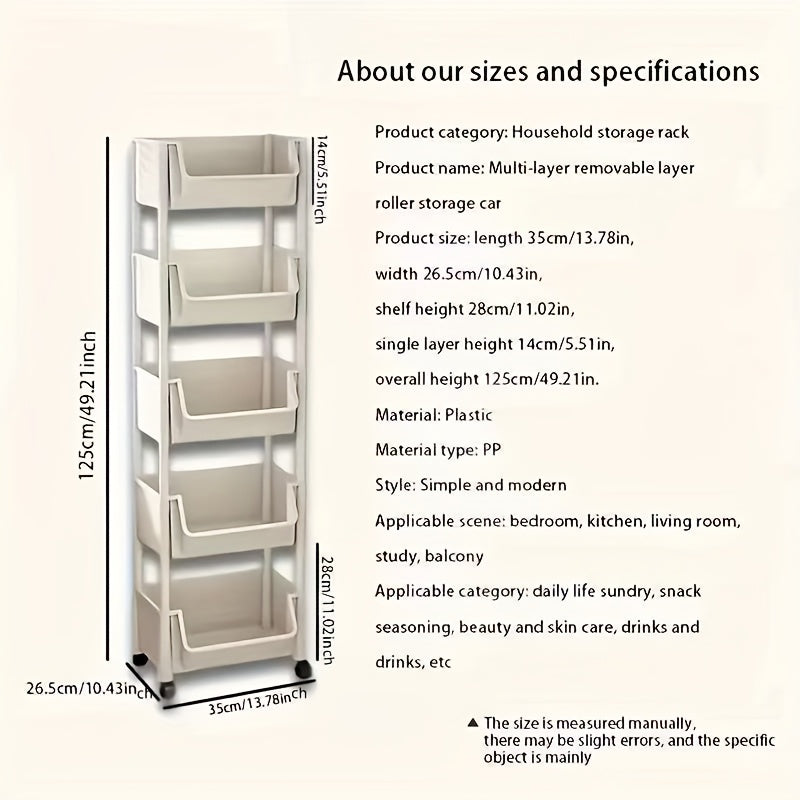 Mobile Bookshelf Office Cart (5-Tier) - Image 5