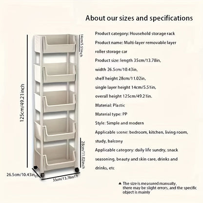 Mobile Bookshelf Office Cart (5-Tier) - Image 5