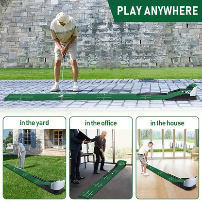 Golf Putting Mat Set with Ball Return System - Image 4
