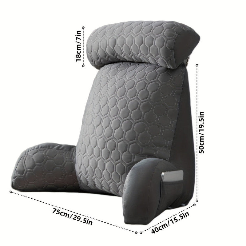 Cool Latex Reading Pillow with Armrests & Pockets - Image 2