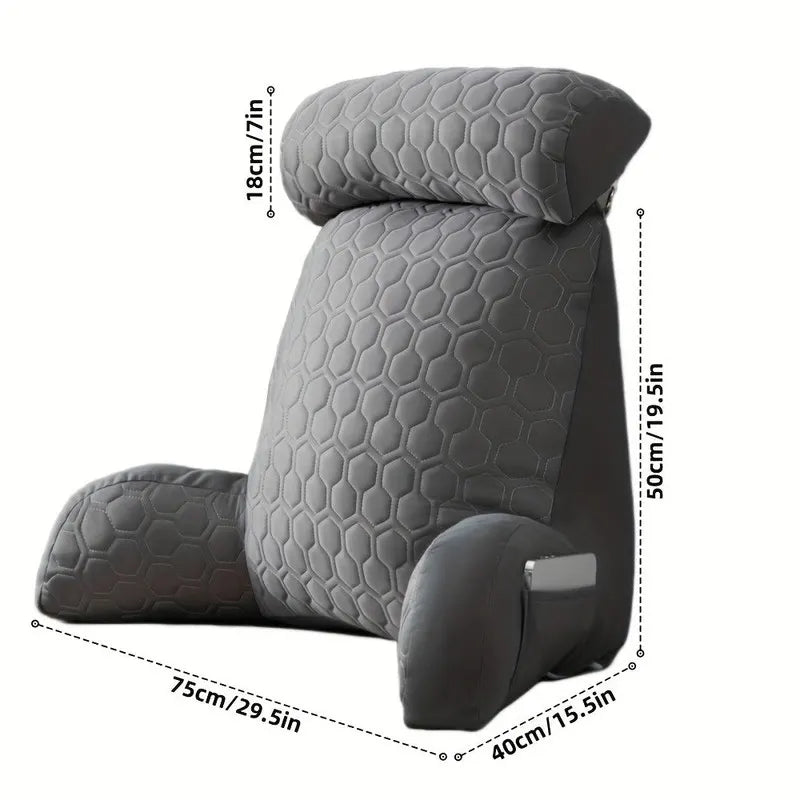Cool Latex Reading Pillow with Armrests & Pockets - Image 2