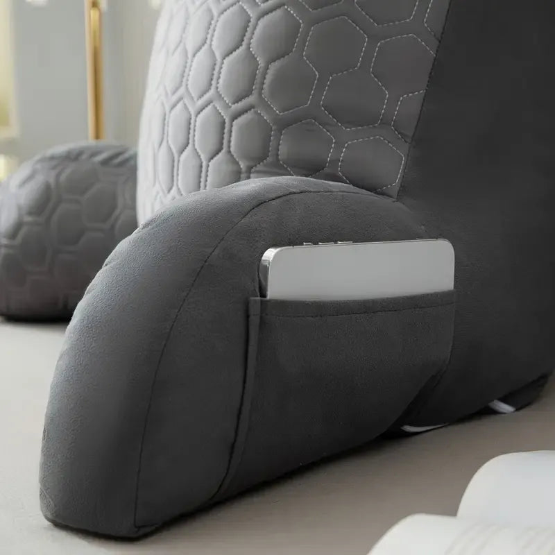 Cool Latex Reading Pillow with Armrests & Pockets - Image 3