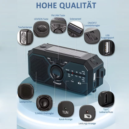 Emergency Radio Solar Hand Crank USB Power Bank - Image 3