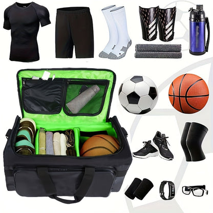 Basketball Duffel Bag with Black Neon Green Sports - Image 3