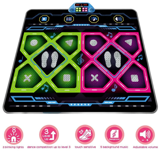 Double Dance Pad LED Rhythm Game Mat - Image 2