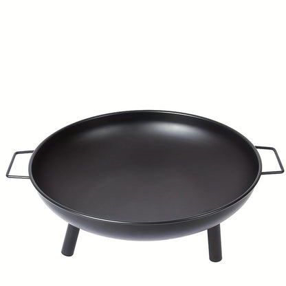 Outdoor Metal Fire Pit Bowl with Handles & Legs - Image 2