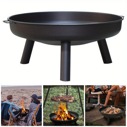 Outdoor Metal Fire Pit Bowl with Handles & Legs - Image 4