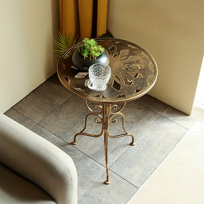 Vintage Metal Scrollwork Side Table - Image 2