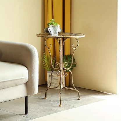 Vintage Metal Scrollwork Side Table - Image 3